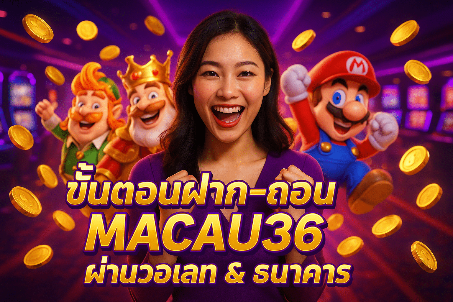 ขั้นตอนฝาก-ถอน MACAU36 ผ่านวอเลท & ธนาคาร